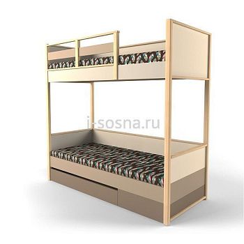Кровать 2х-ярусная с фальшпанелью универсальная Робин Wood 