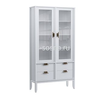 Шкаф Бридж широкий с 2 стеклянными дверями и 4 ящиками