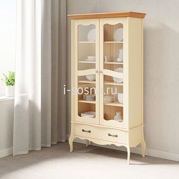 Шкаф 2х дв. со стеклянными дверями Лебо