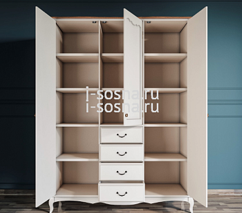 Шкаф для одежды трехстворчатый 4 ящ Леонтина ST9327/34