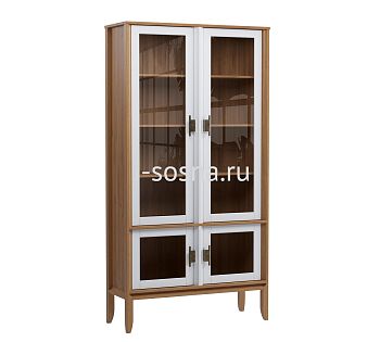 Шкаф Бридж широкий с 4 стеклянными дверями