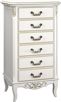 Высокий комод Французский Прованс с 6 ящиками