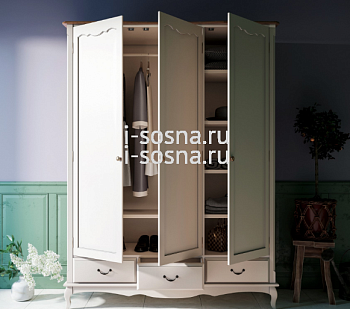 Шкаф для одежды трехстворчатый 3 ящ Леонтина ST9327KR3