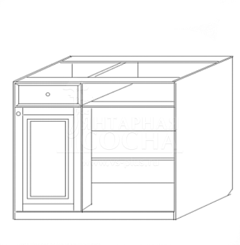 "Скайда-2" Тумба под угол 100 (1 дверь + 1 ящик) л/п