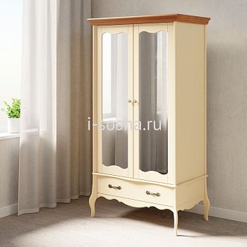 Шкаф 2х дв. с зеркальными дверями Лебо