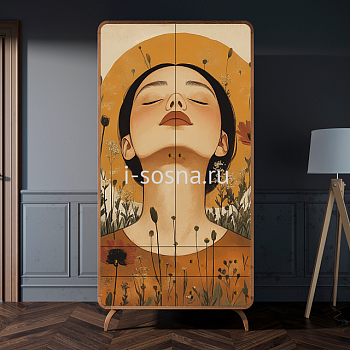 Шкаф 2 двери с ящиками Ellipse - EL15/print Девушка