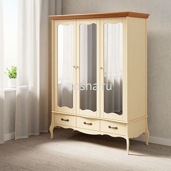 Шкаф 3х дв. Лебо с зеркальными дверями