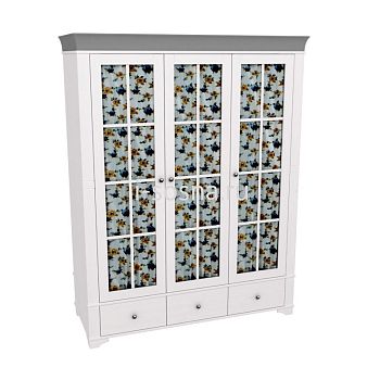 Шкаф 3-дверный со стеклянными дверями Бейли