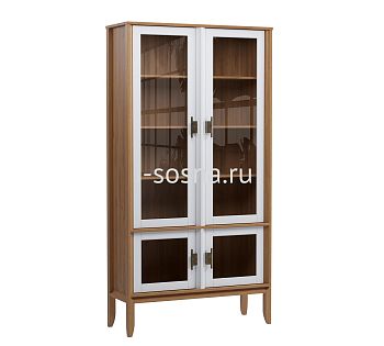 Шкаф Бридж широкий с 4 стеклянными дверями