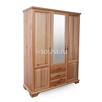 Шкаф 3-х ств. с ящ. и зеркалом Брусно М